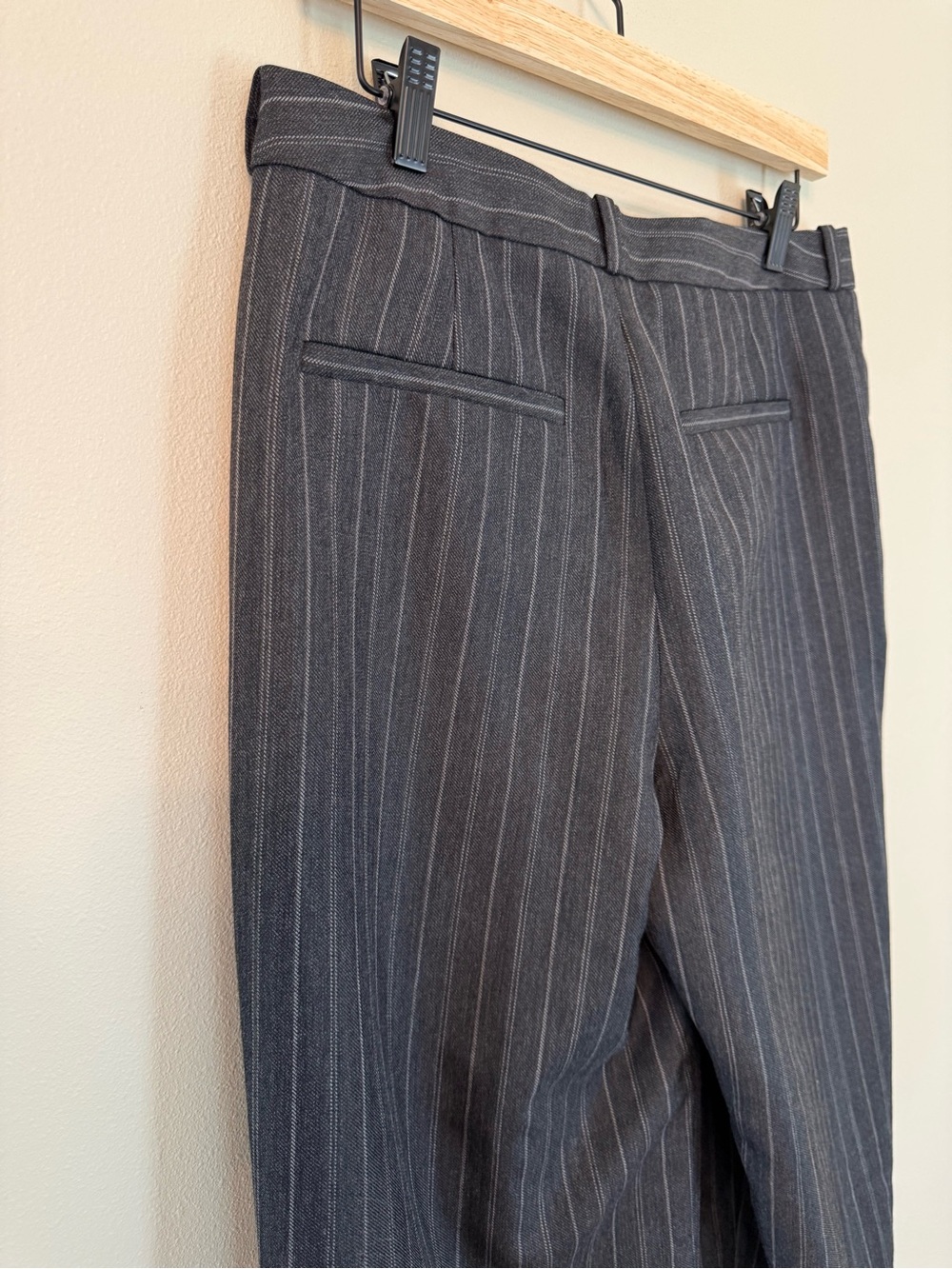 SIMKHAI Taylor Overlap Wide Leg Wool Pinstripe Tailored Trouser NWT 8 - Picture 7 of 10